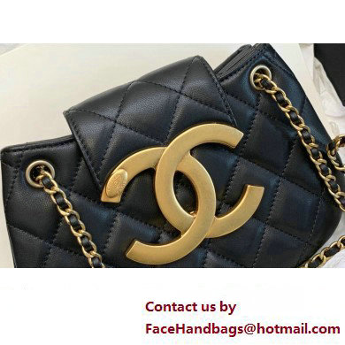 Chanel Lambskin  &  Gold-Tone Metal Small Messenger Bag AS4609 Black 2024